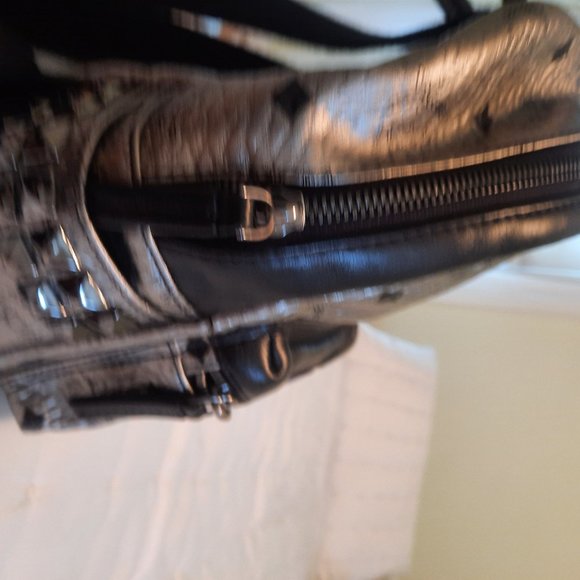 AUTHENTIC MCM SMALL SILVER/BLACK BACKPACK main image 8